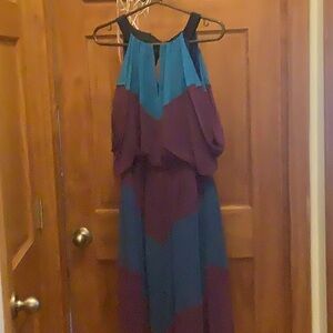 Vince camuto size 12 sleeveless, lined dress. Multicolor purple, blue, black